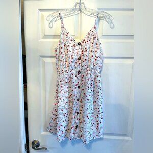 NWT Sienna Sky white red floral sleeveless dress Juniors Medium